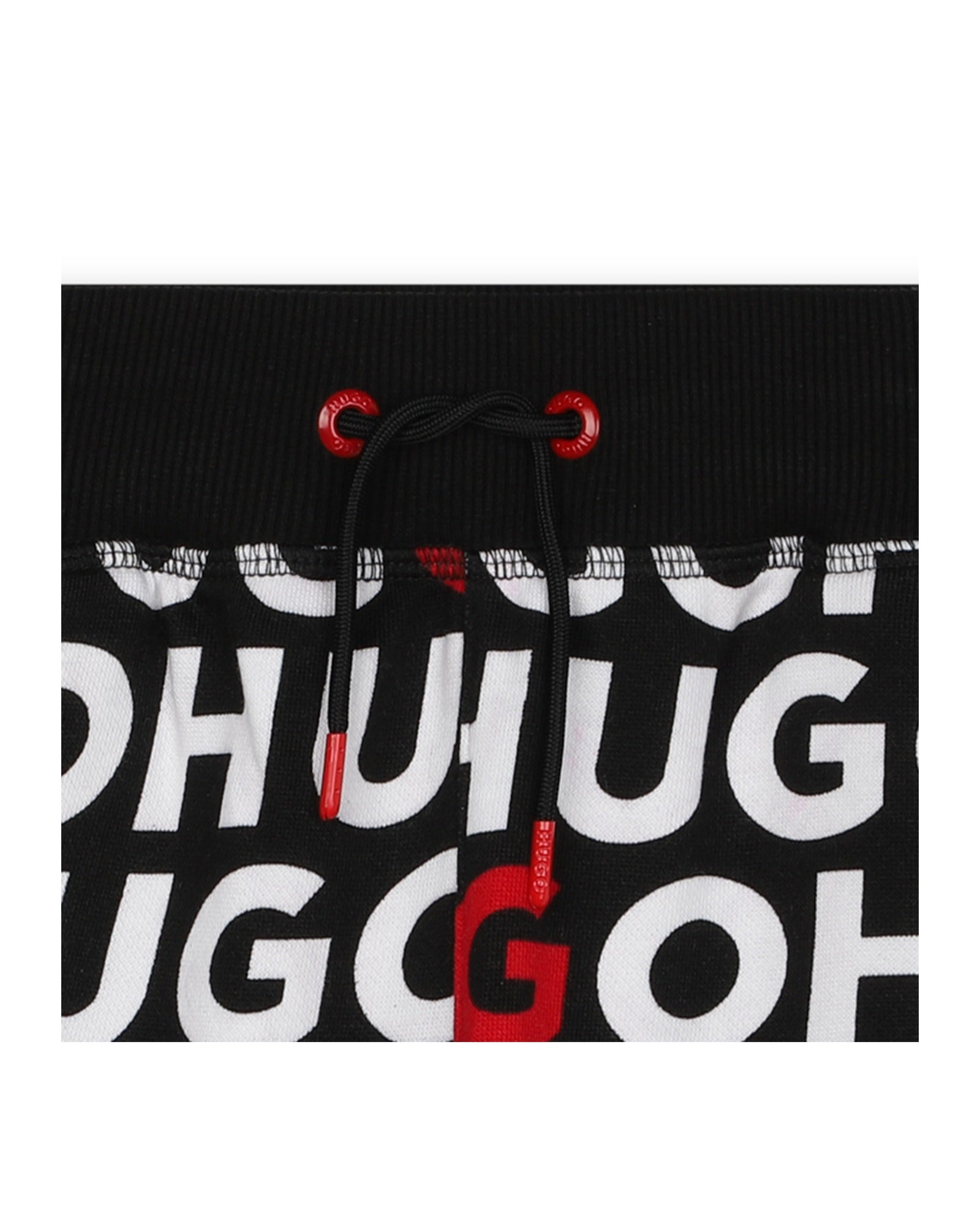 Bermuda de jogging en molleton - Noir Rouge