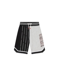 Short avec logo en coton - Gris Noir