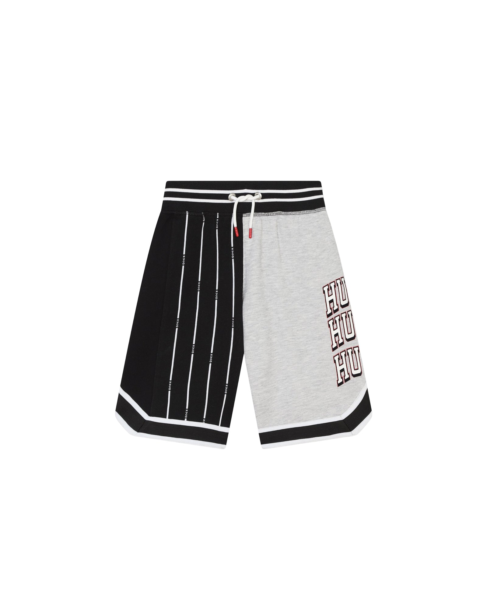 Short avec logo en coton - Gris Noir