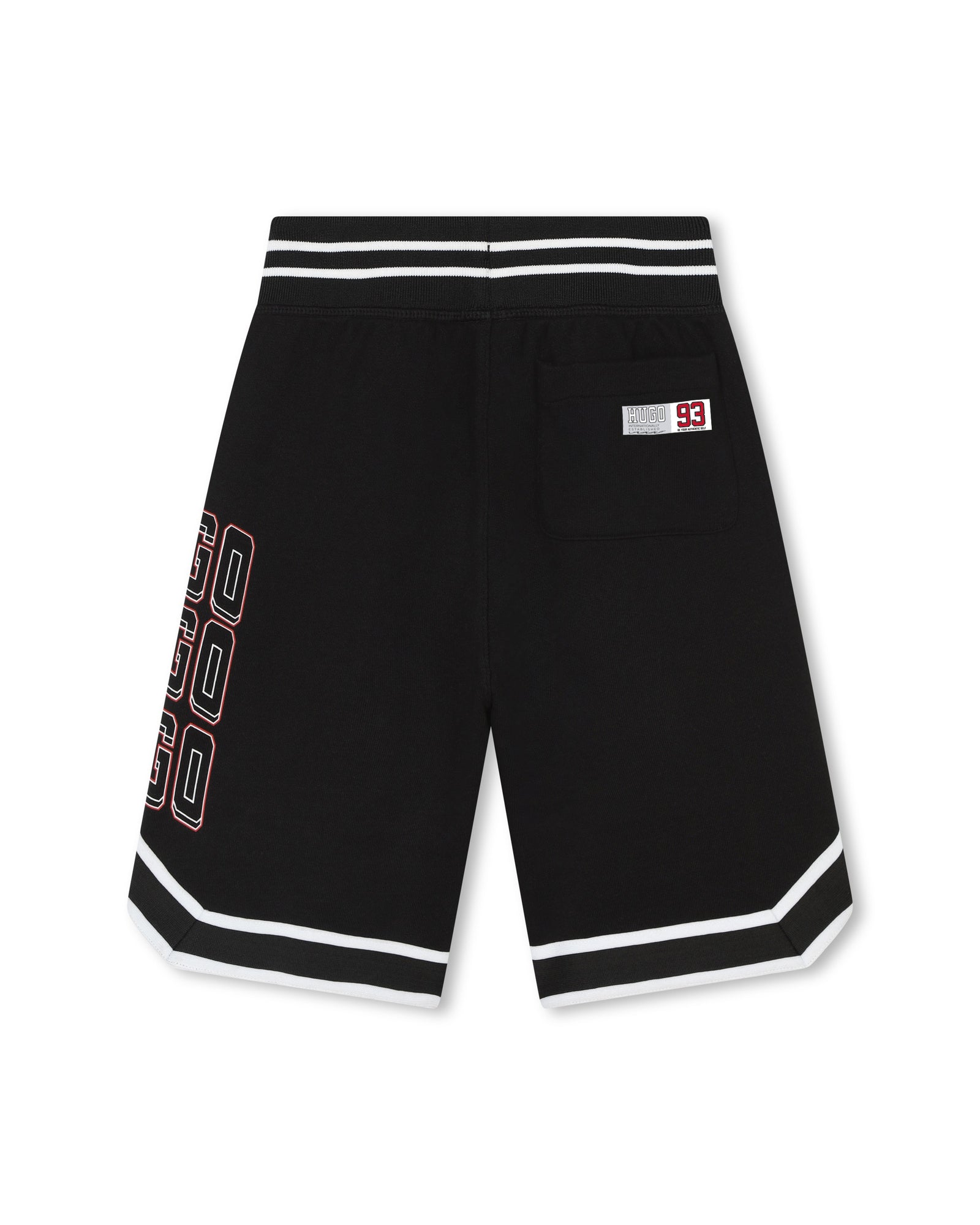 Short avec logo en coton - Gris Noir