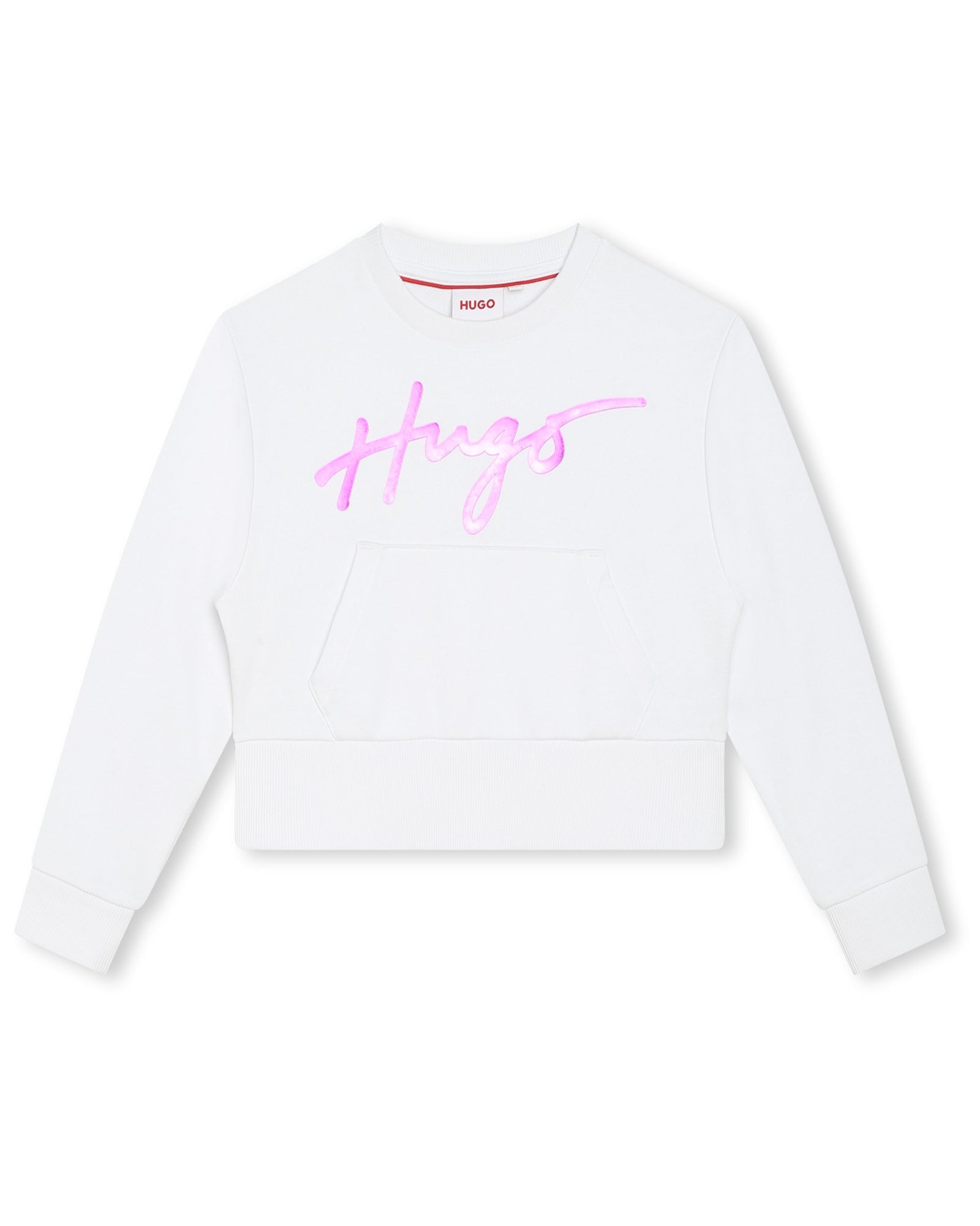 Sweatshirt court col rond - Blanc