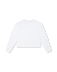 Sweatshirt court col rond - Blanc