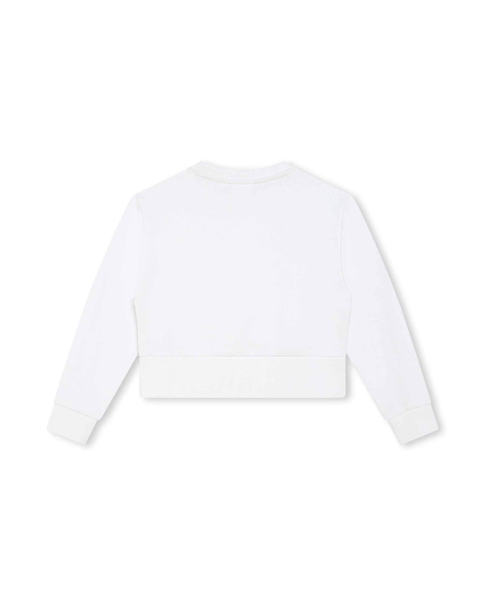 Sweatshirt court col rond - Blanc