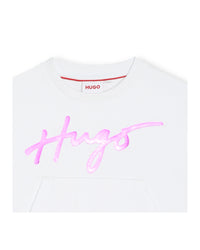 Sweatshirt court col rond - Blanc