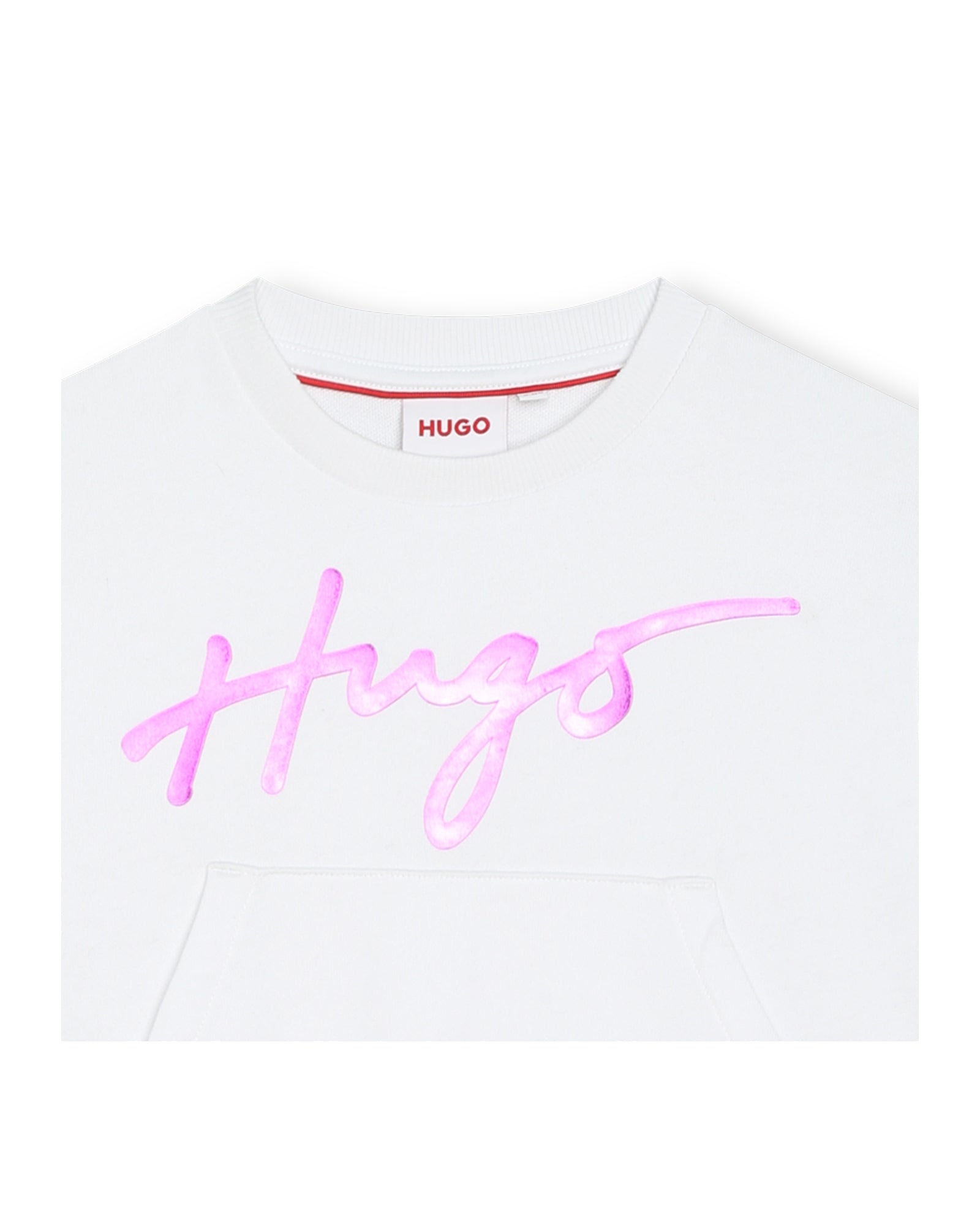 Sweatshirt court col rond - Blanc