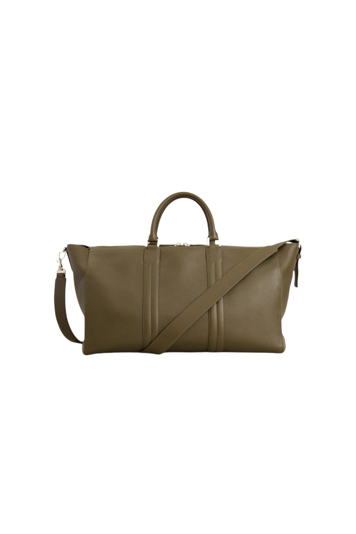Sac Weekender à bandoulière en cuir précieux - Military
