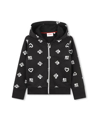 Cardigan à capuche en molleton - Black