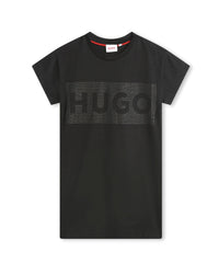 Robe à manches courtes en coton - Black