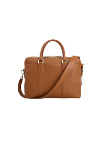 Porte-documents à bandoulière en cuir - Chestnut