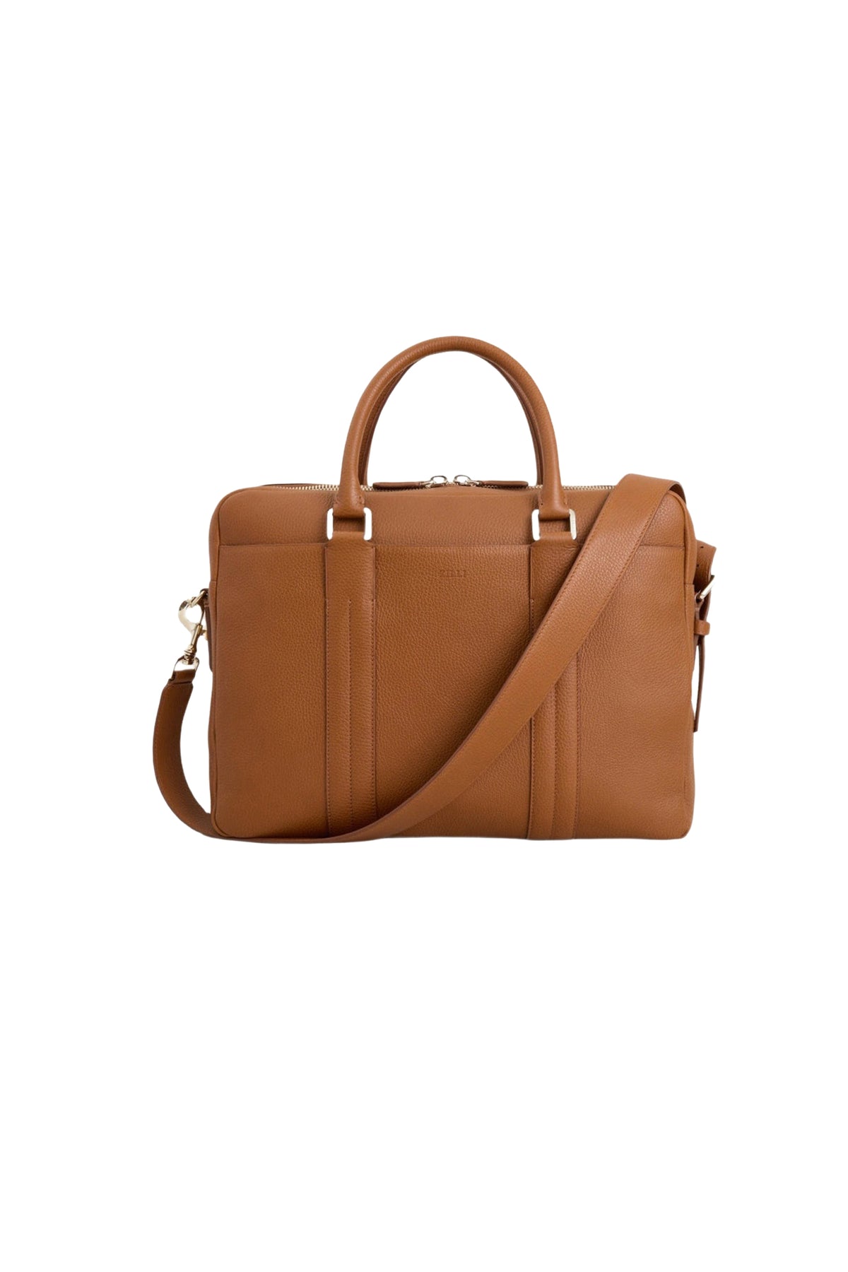 Porte-documents à bandoulière en cuir - Chestnut