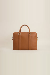 Porte-documents à bandoulière en cuir - Chestnut