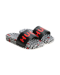 Monogram print mules - Black