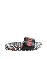 Monogram print mules - Black