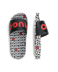 Monogram print mules - Black