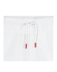 Short à taille élastiquée en coton - Blanc