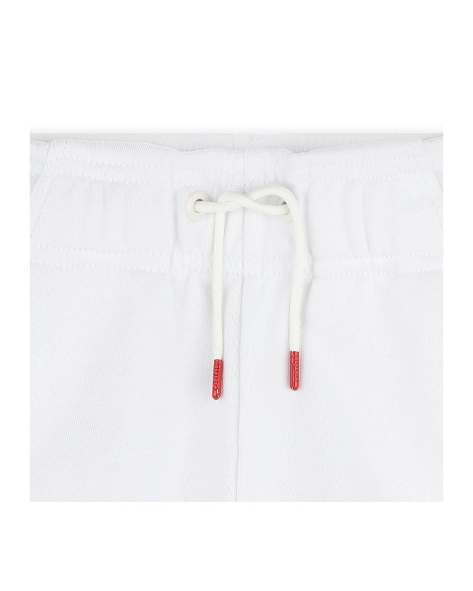 Short à taille élastiquée en coton - Blanc