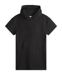 Short-sleeved cotton dress - Black