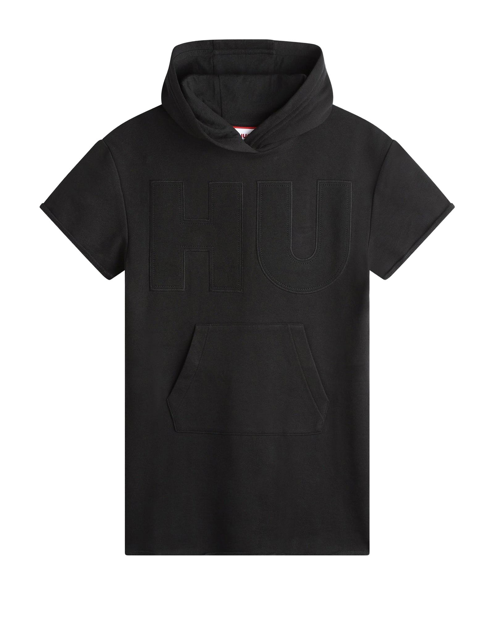 Short-sleeved cotton dress - Black