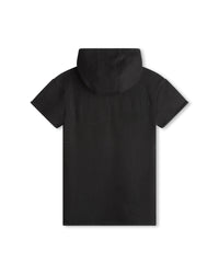 Short-sleeved cotton dress - Black