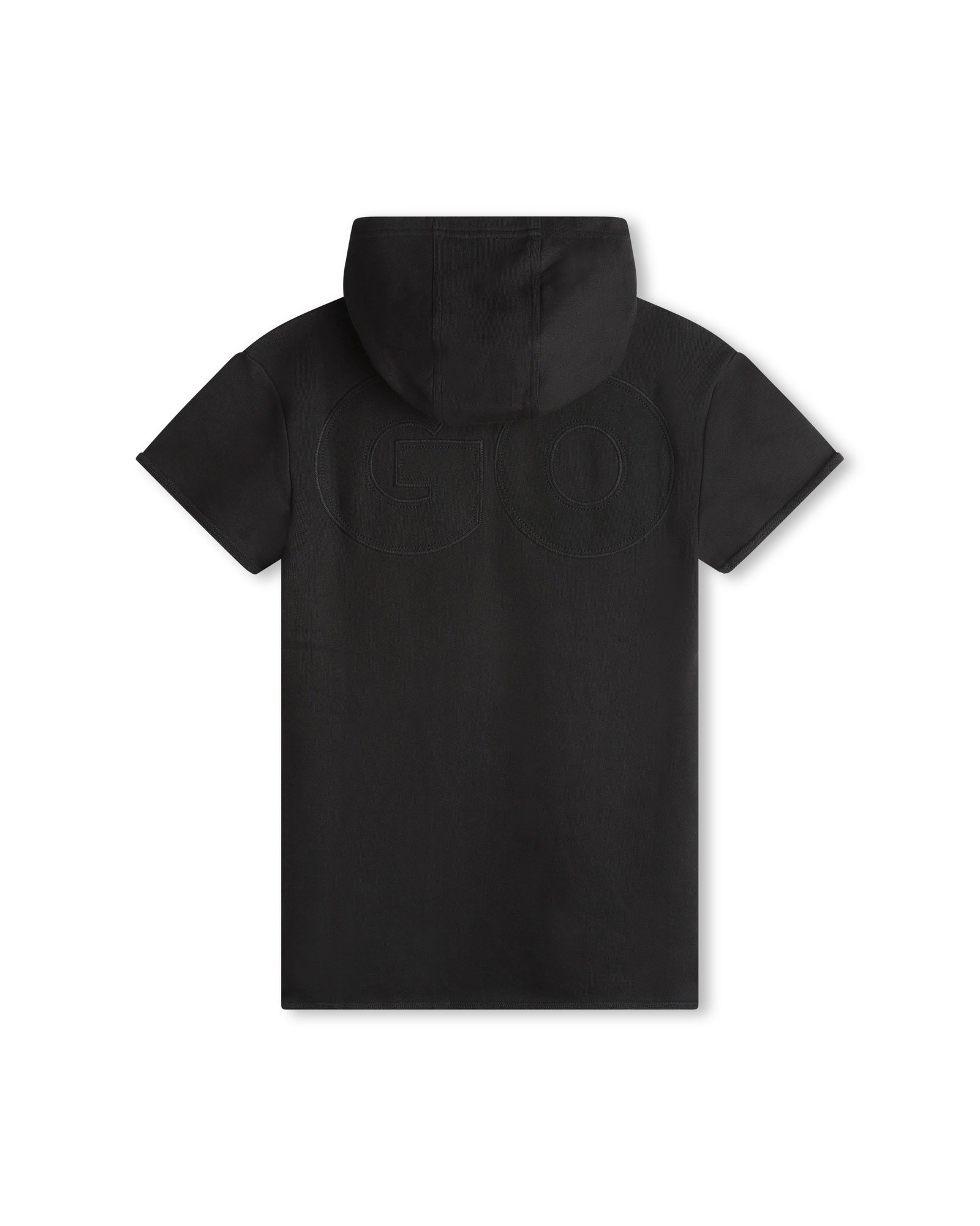Short-sleeved cotton dress - Black