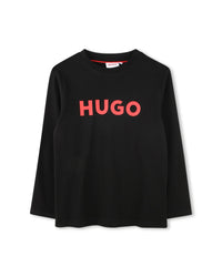 T-shirt à manches longues à imprimé en coton - Black
