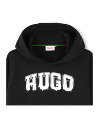 Sweat à capuche à motif en molleton - Black