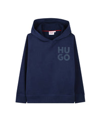 Sweatshirt à capuche à motif en molleton - Médiéval Blue