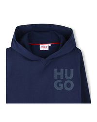 Sweat à capuche à motif en molleton - Médiéval Blue