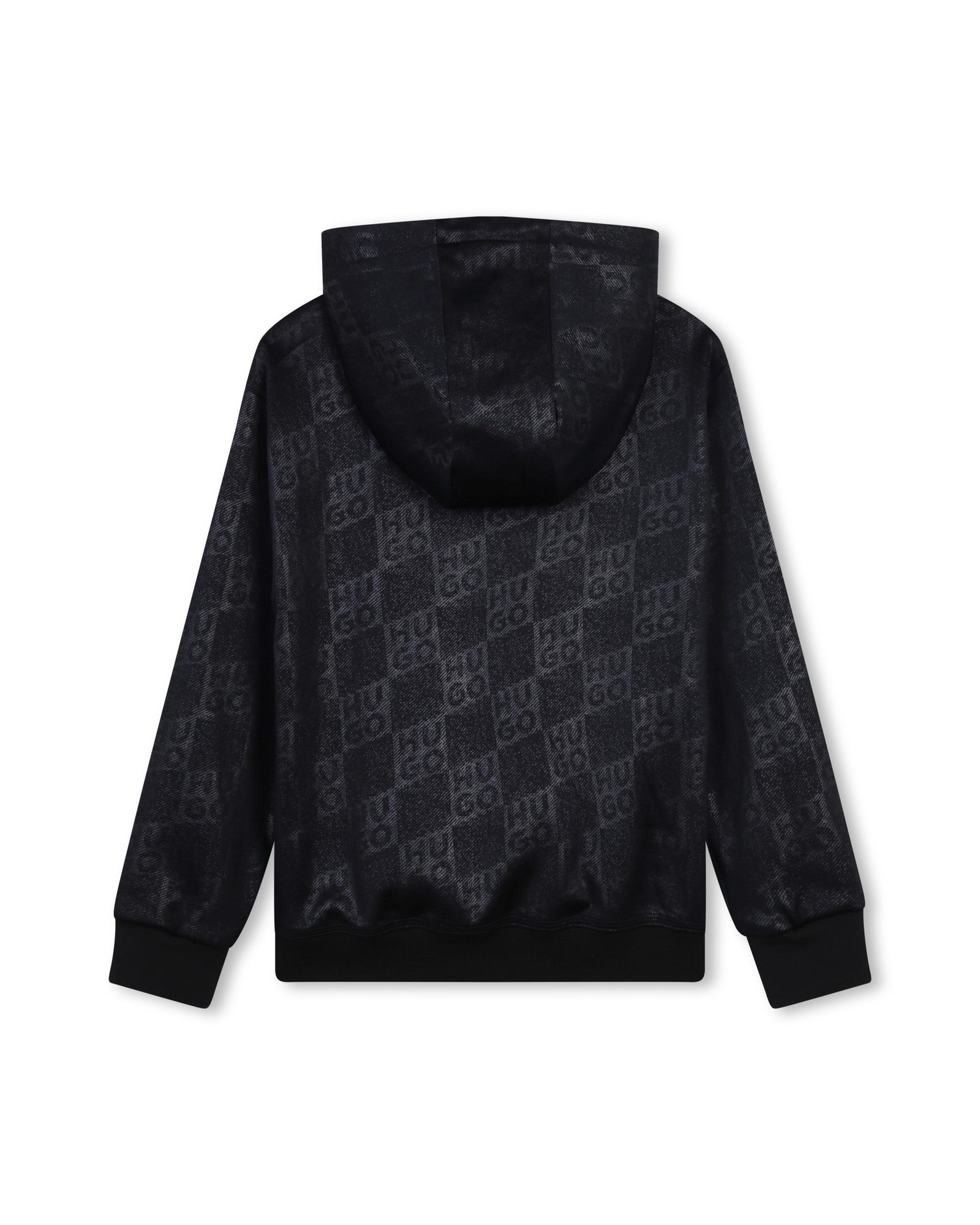 Sweat à capuche imprimé monogramme en molleton - Black