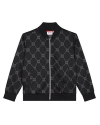 Veste de survêtement à imprimé monogramme en molleton - Black