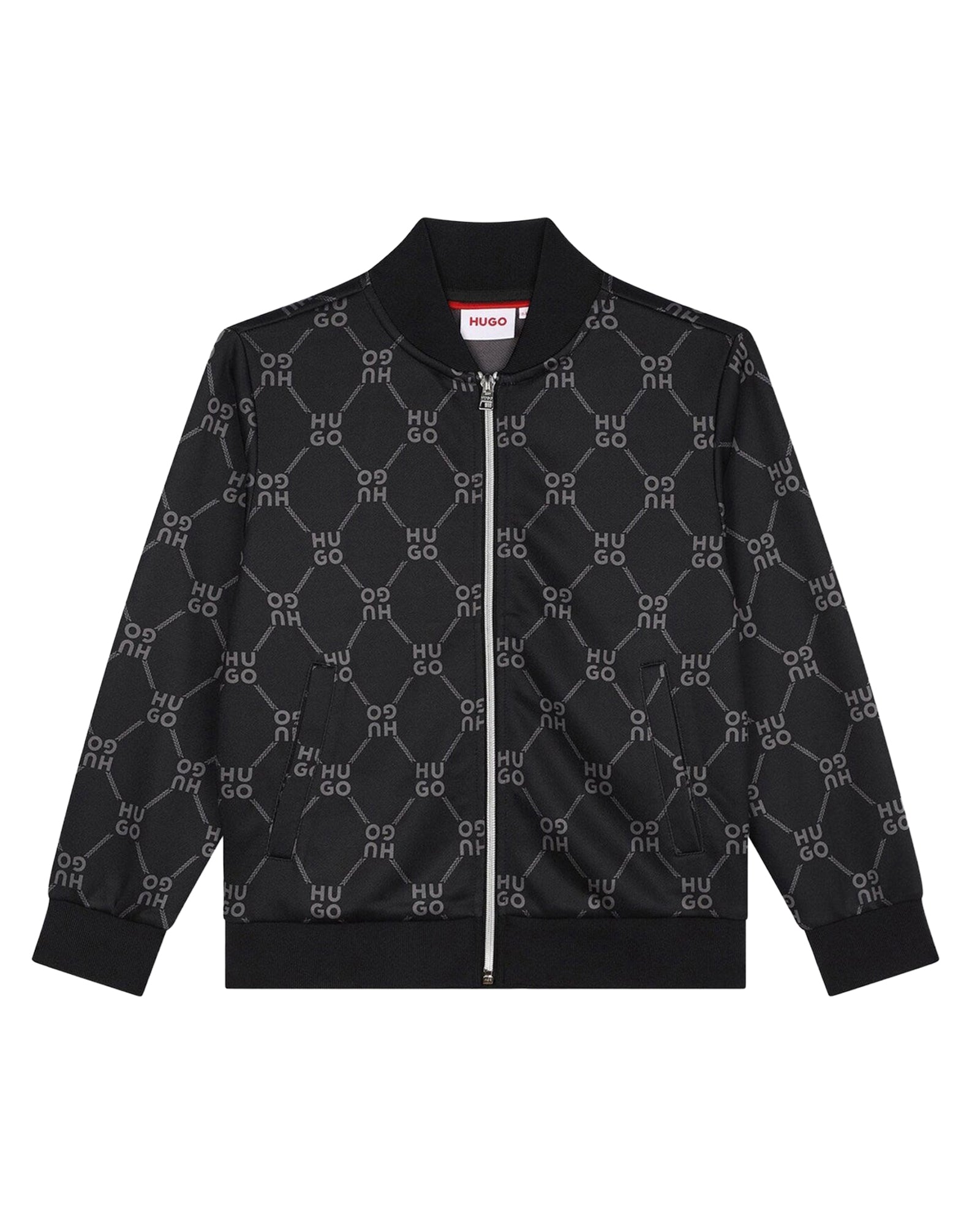 Veste de survêtement à imprimé monogramme en molleton - Black