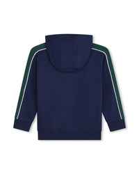 Cardigan de survêtement à capuche en coton - Marine & Vert