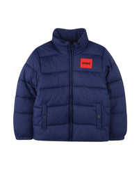 Doudoune déperlante à capuche à zip - Medieval Blue