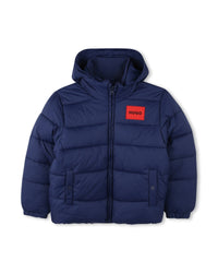 Doudoune déperlante à capuche à zip - Medieval Blue