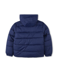 Doudoune déperlante à capuche à zip - Medieval Blue
