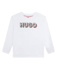 Long-sleeved cotton logo T-shirt - White