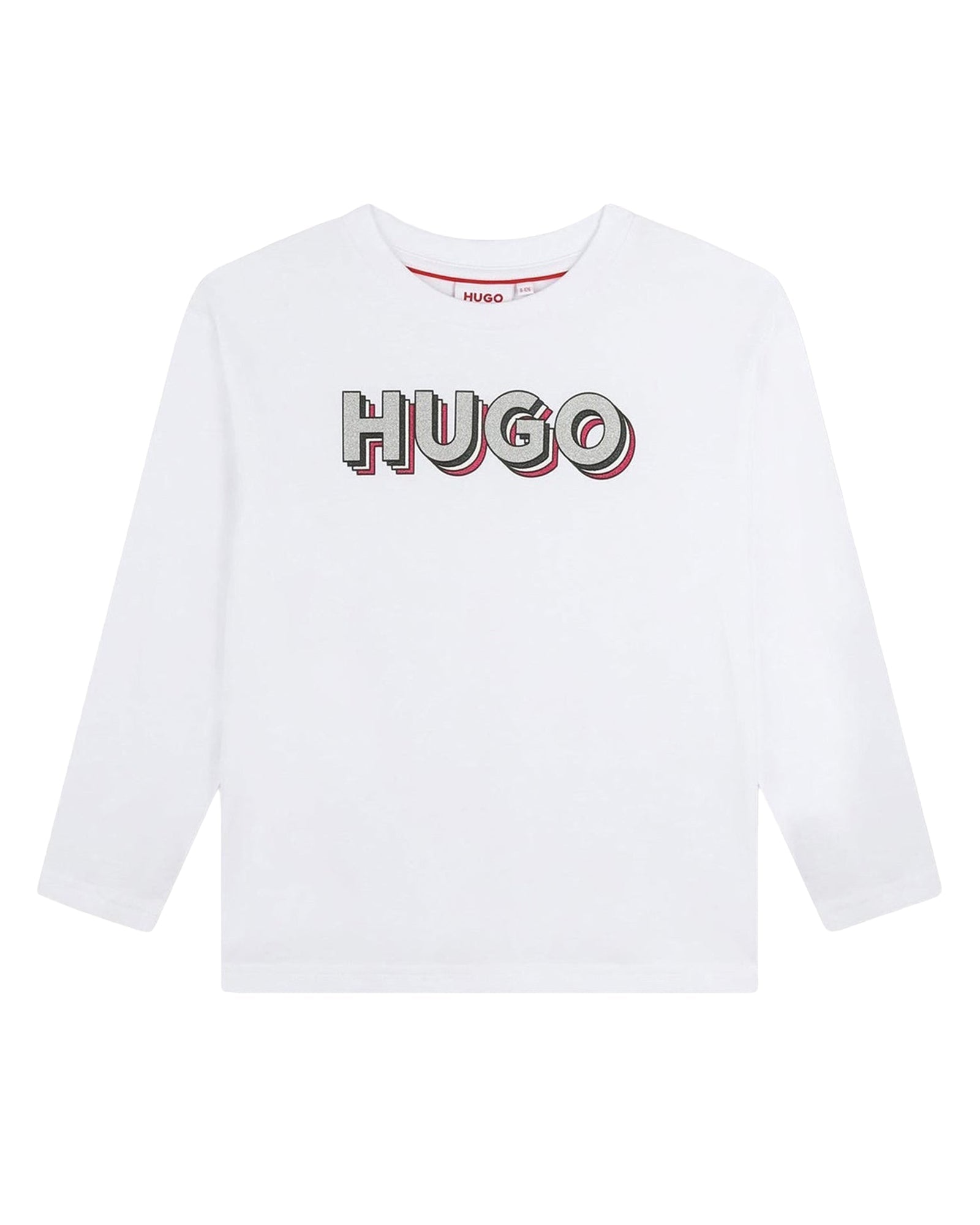 Long-sleeved cotton logo T-shirt - White