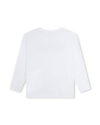Long-sleeved cotton logo T-shirt - White
