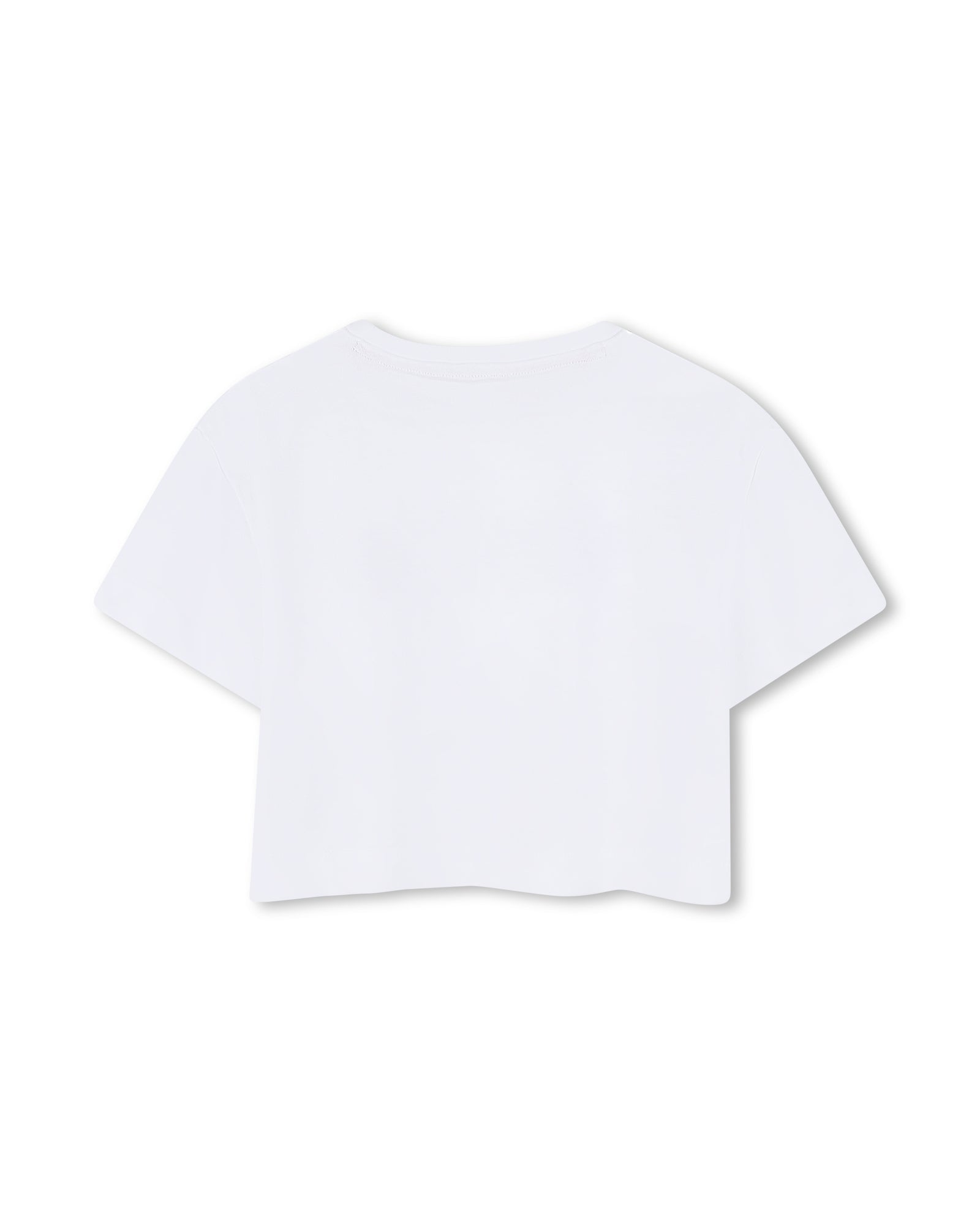 T-shirt à manches courtes à logo pailleté en coton - Blanc