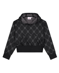 Sweat à capuche à motif en molleton - Black