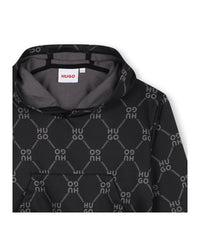 Sweat à capuche à motif en molleton - Black