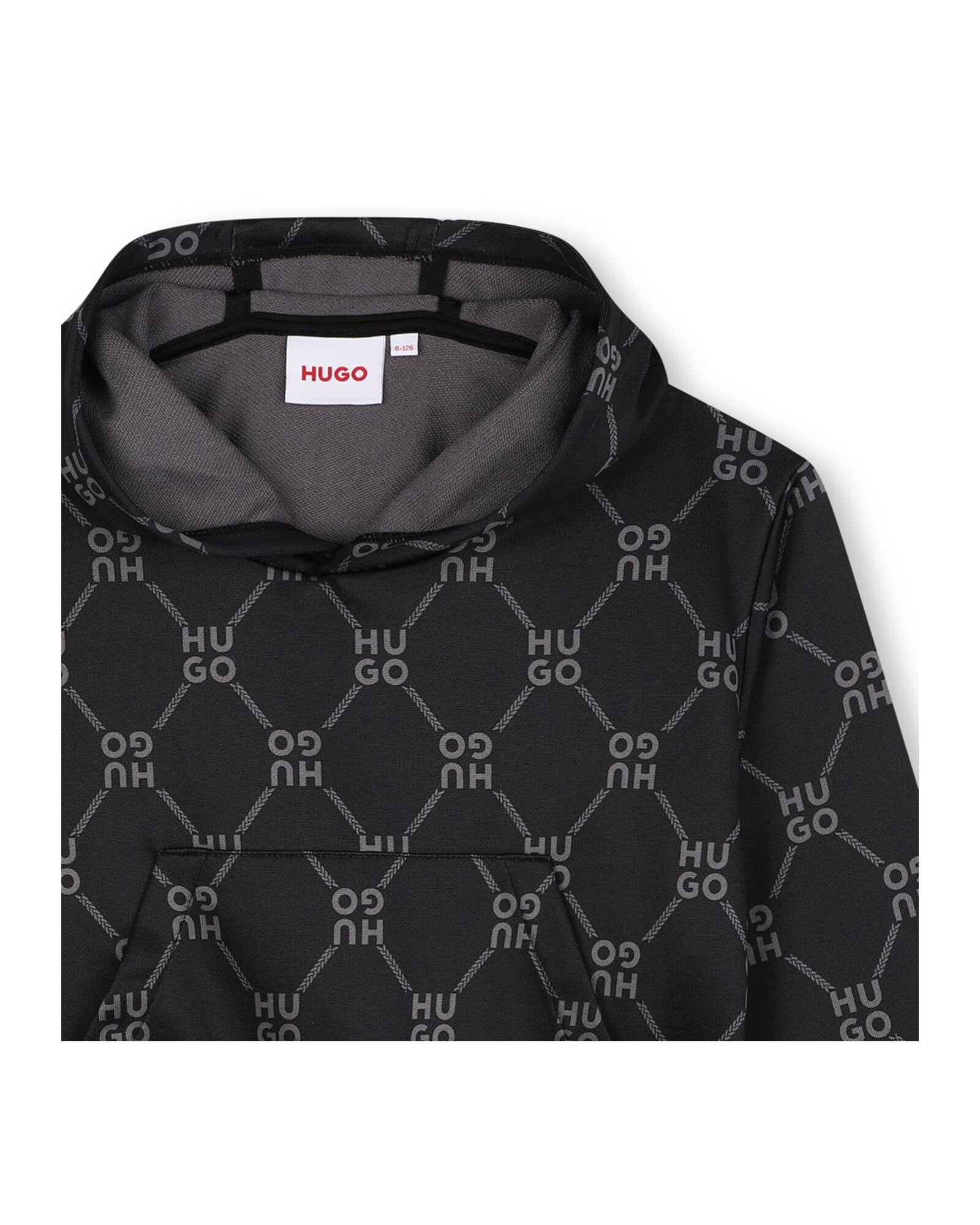 Sweat à capuche à motif en molleton - Black