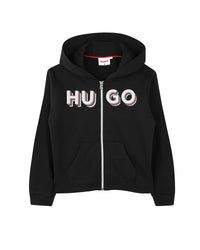 Cardigan de survêtement à capuche en coton - Black