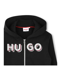 Cardigan de survêtement à capuche en coton - Black