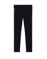 Leggings with a shiny logo - Black