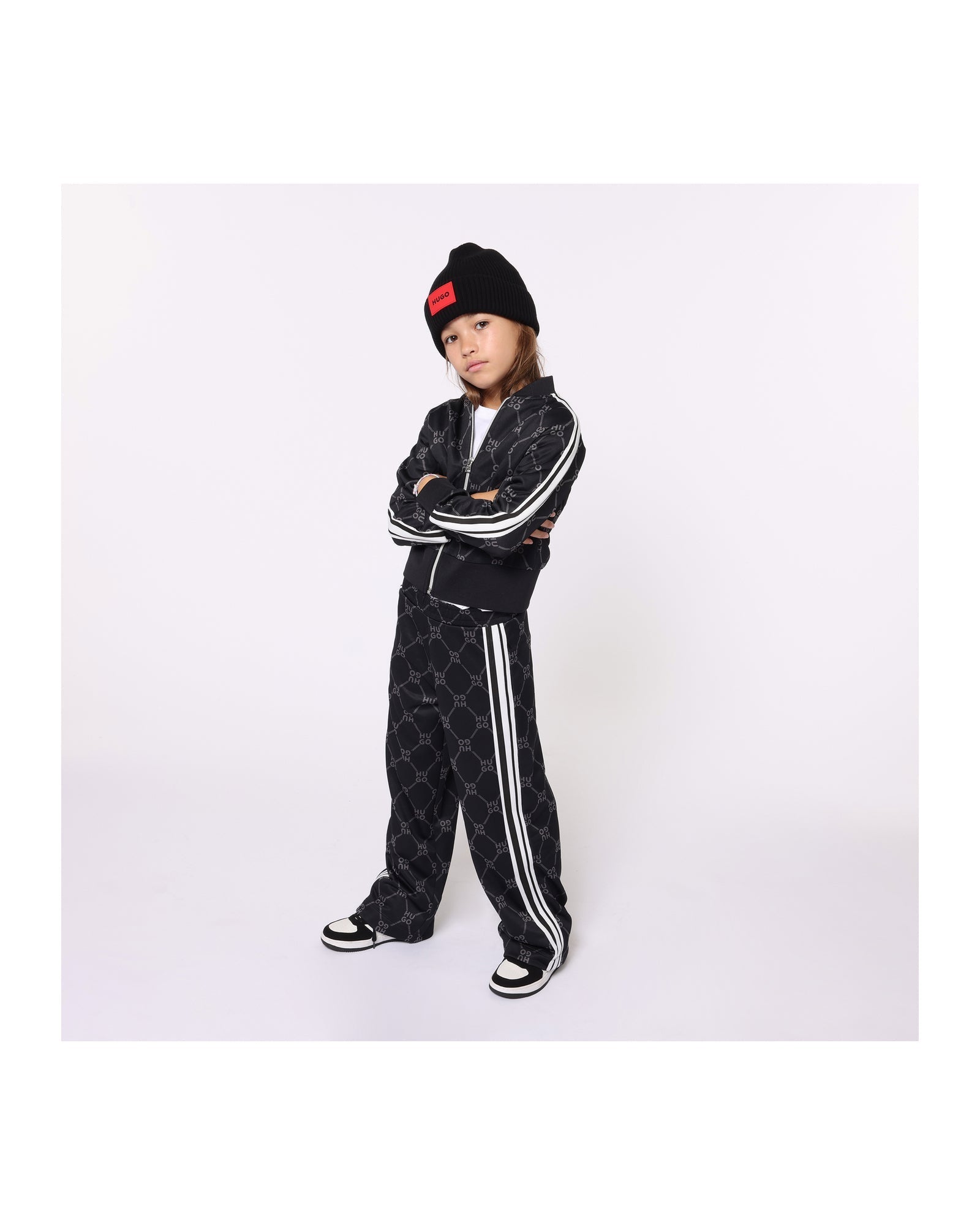 Printed fleece sweatpants - Black