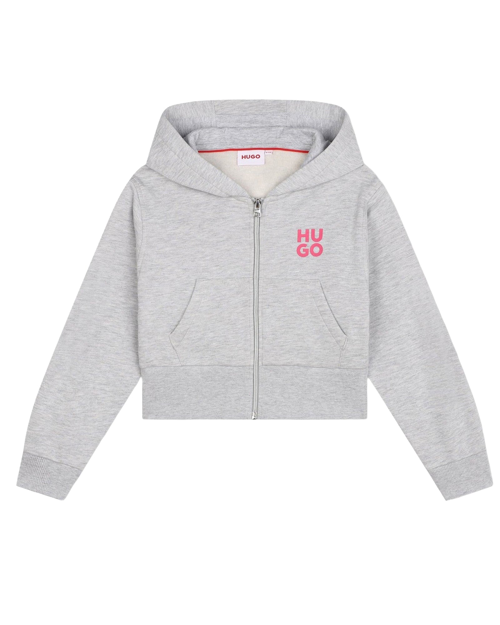 Cardigan de survêtement à capuche en coton - Gris Chiné