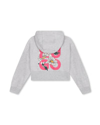 Cardigan de survêtement à capuche en coton - Gris Chiné