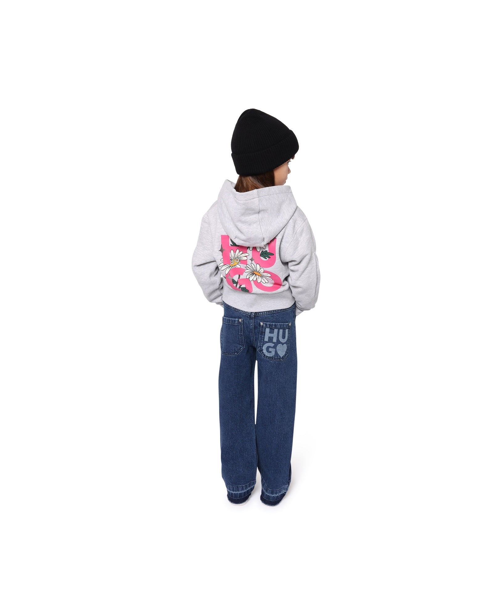 Cardigan de survêtement à capuche en coton - Gris Chiné