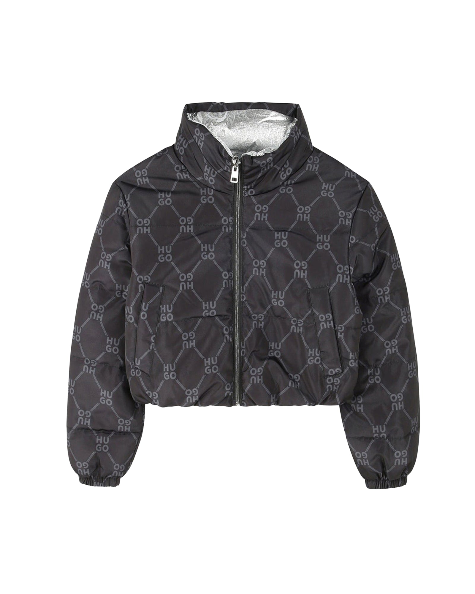 Reversible down jacket with pockets - Black